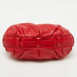 Pre Owned Versace Red Leather Medusa Lock Flap Shoulder Bag
