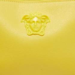Versace Yellow Leather La Medusa Wristlet Zip Pouch