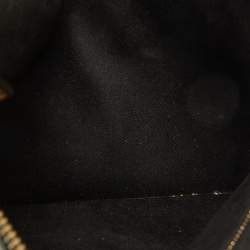 Pre Owned Versace Black Leather Baroque Medusa Print Wristlet Pouch