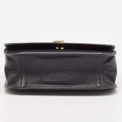 Versace Black Leather Virtus Shoulder Bag