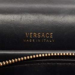 Versace Black Leather Virtus Shoulder Bag