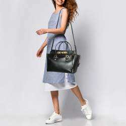 Versace Black Leather Medusa Tote