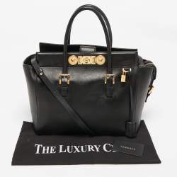 Versace Black Leather Medusa Tote