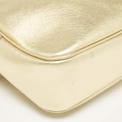 Pre Owned Versace Gold Leather Medusa Camera Crossbody Bag