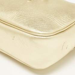 Pre Owned Versace Gold Leather Medusa Camera Crossbody Bag