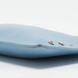 Pre Owned Versace Blue Leather Studded Medusa Wristlet Pouch