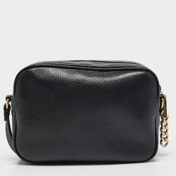 Pre Owned Versace Black Leather Palazzo Medusa Camera Crossbody Bag