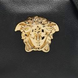 Pre Owned Versace Black Leather Palazzo Medusa Camera Crossbody Bag