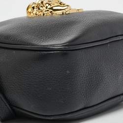 Pre Owned Versace Black Leather Palazzo Medusa Camera Crossbody Bag