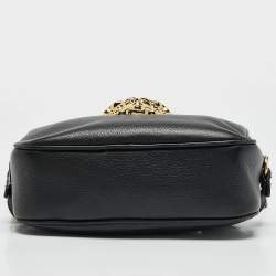 Pre Owned Versace Black Leather Palazzo Medusa Camera Crossbody Bag