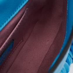 Pre Owned Versace Blue Leather Small La Medusa Chain Hobo