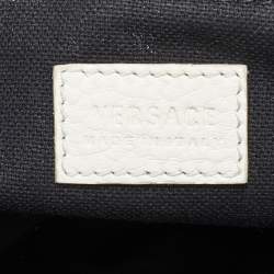 Pre Owned Versace White Leather La Medusa Shopper Tote