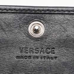 Versace Black Leather Wallet On Chain