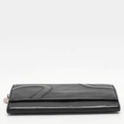 Versace Black Leather Wallet On Chain