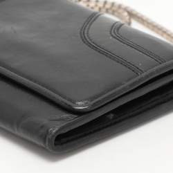 Versace Black Leather Wallet On Chain
