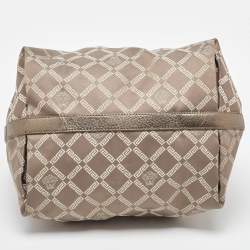 Versace Metallic Signature Canvas and Leather Palazzo Charm Hobo