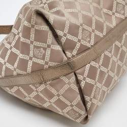 Versace Metallic Signature Canvas and Leather Palazzo Charm Hobo