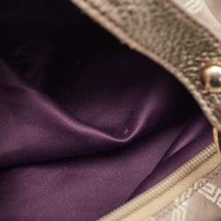 Versace Metallic Signature Canvas and Leather Palazzo Charm Hobo