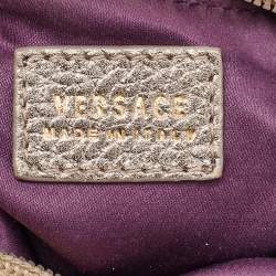 Versace Metallic Signature Canvas and Leather Palazzo Charm Hobo