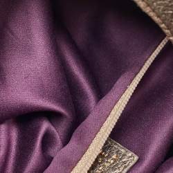 Versace Metallic Signature Canvas and Leather Palazzo Charm Hobo