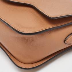 Pre Owned Versace Beige Leather Small La Medusa Flap Shoulder Bag