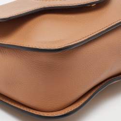 Pre Owned Versace Beige Leather Small La Medusa Flap Shoulder Bag