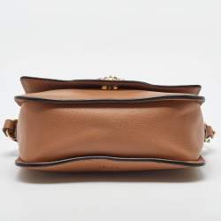 Pre Owned Versace Beige Leather Small La Medusa Flap Shoulder Bag