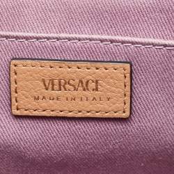 Pre Owned Versace Beige Leather Small La Medusa Flap Shoulder Bag