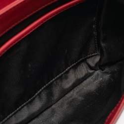 Pre Owned Versace Dark Red Leather Palazzo Sultan Flap Shoulder Bag