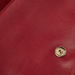 Pre Owned Versace Dark Red Leather Palazzo Sultan Flap Shoulder Bag