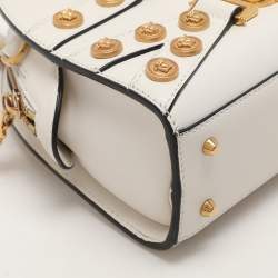 Versace White Leather Tribute Medallion Satchel
