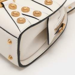 Versace White Leather Tribute Medallion Satchel