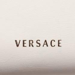 Versace White Leather Tribute Medallion Satchel