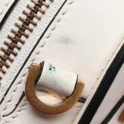 Versace White Leather Tribute Medallion Satchel