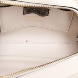 Versace White Leather Tribute Medallion Satchel