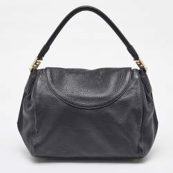Versace Black Leather Altea Medusa Flap Shoulder Bag