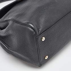 Versace Black Leather Altea Medusa Flap Shoulder Bag