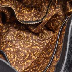 Versace Black Leather Altea Medusa Flap Shoulder Bag