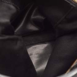Versace Black Signature Fabric and Croc Embossed Leather Chain Shopper Tote