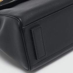 Pre Owned Versace Black Leather La Medusa Top Handle Bag