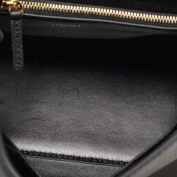 Pre Owned Versace Black Leather La Medusa Top Handle Bag