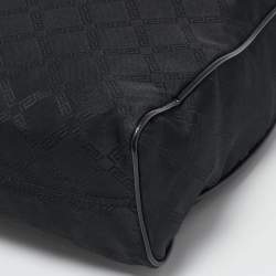 Versace Black Signature Fabric and Patent Leather Chain Tote