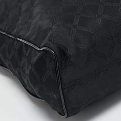 Versace Black Signature Fabric and Patent Leather Chain Tote