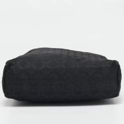 Versace Black Signature Fabric and Patent Leather Chain Tote