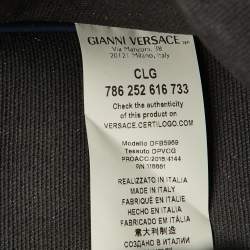 Pre Owned Versace Navy Blue Saffiano Leather La Medusa Shopper Tote