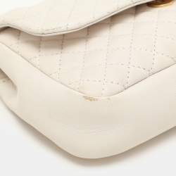 Pre Owned Versace White Quilted Leather La Medusa Chain Crossbody Bag
