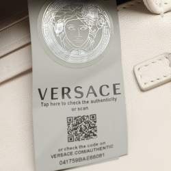 Pre Owned Versace White Quilted Leather La Medusa Chain Crossbody Bag