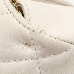 Pre Owned Versace White Quilted Leather La Medusa Chain Crossbody Bag