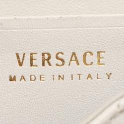 Pre Owned Versace White Quilted Leather La Medusa Chain Crossbody Bag