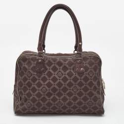 Versace Brown Signature Canvas and Leather Double Pocket Satchel